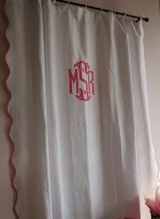Monogrammed Shower Curtain - Monogrammed Shower Curtain | Gift for Her | Shower Curtain ... : The initial lebofsky classic monogrammed fabric shower curtain features a beige or navy script font with your choice of initial centered on a white background with a lined square border.
