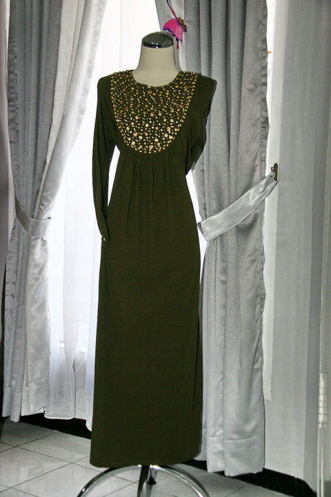 Amani Rumah Abaya: Abaya Payet india 3 W (coklat ,hijau 