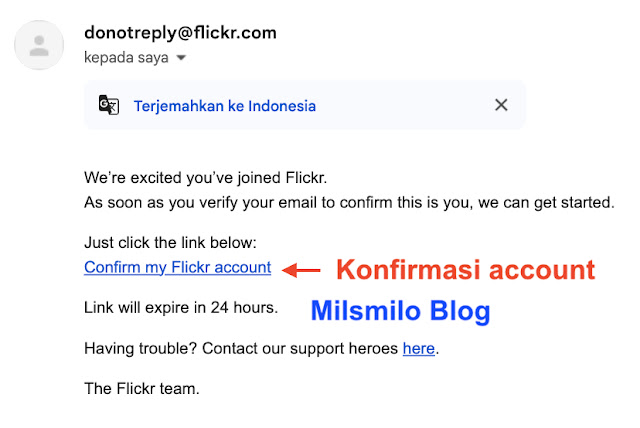cara daftar flickr, cara membuat akun flickr, Sign up for flickr email, create flickr account di laptop dan HP