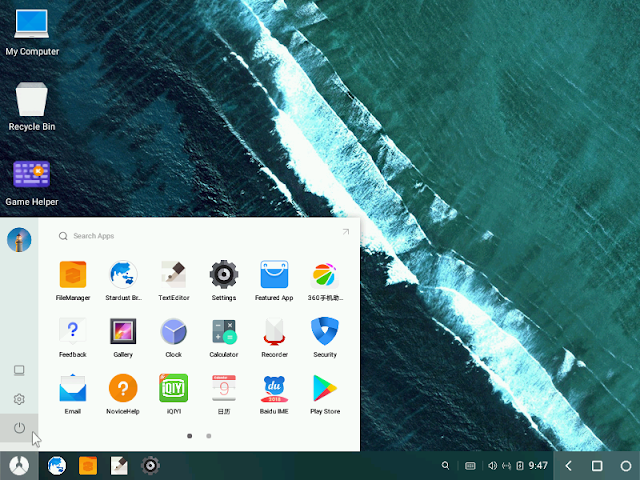 Start menu Phoenix OS