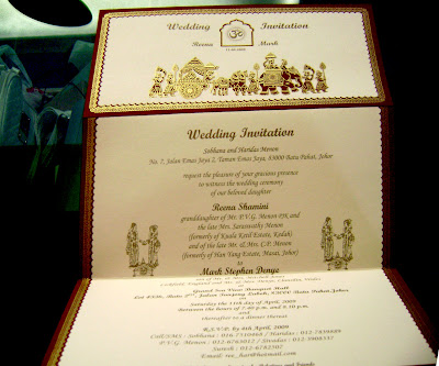 The elaborate wedding card