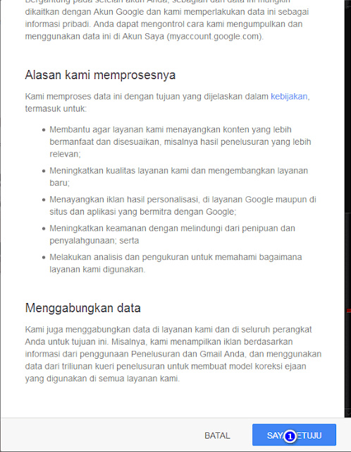 ketentuan dan kebijkan pembuatan akun Google