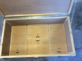 Open box with compartments showing