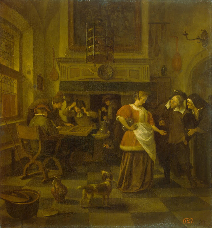 Tavern Scene by Jan Steen - Genre Paintings from Hermitage Museum