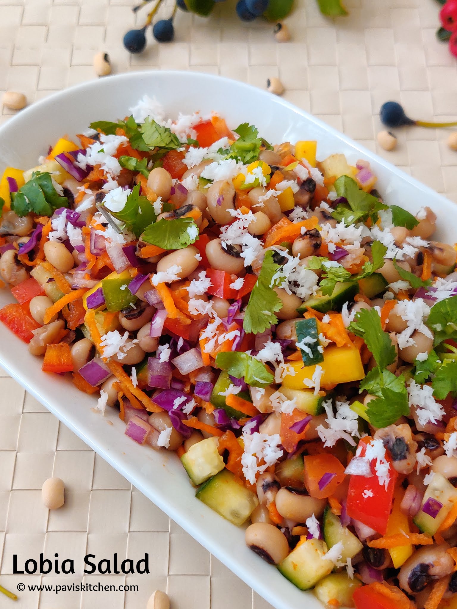 Karamani Salad | Lobia Chaat Recipe | Black Eyed Beans Chaat