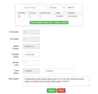 Aplikasi Manajemen Reseller Input Retur