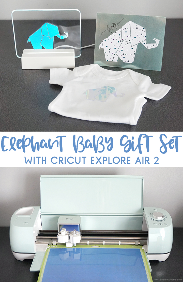 Elephant Baby Gift Set with Cricut Explore Air 2