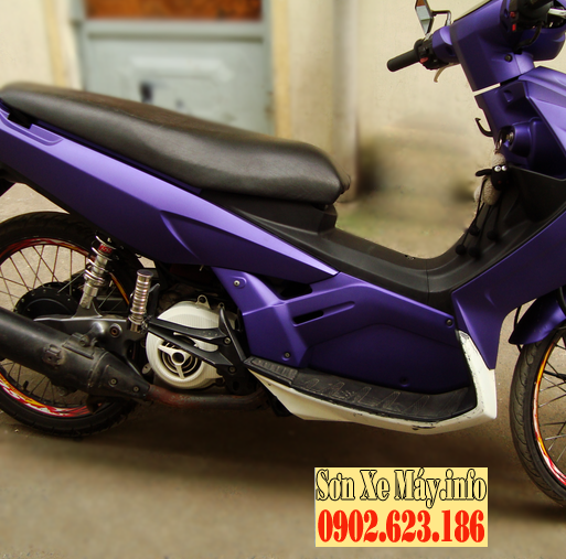 Sơn xe Yamaha Nouvo 3 màu tím nhám cực đẹp