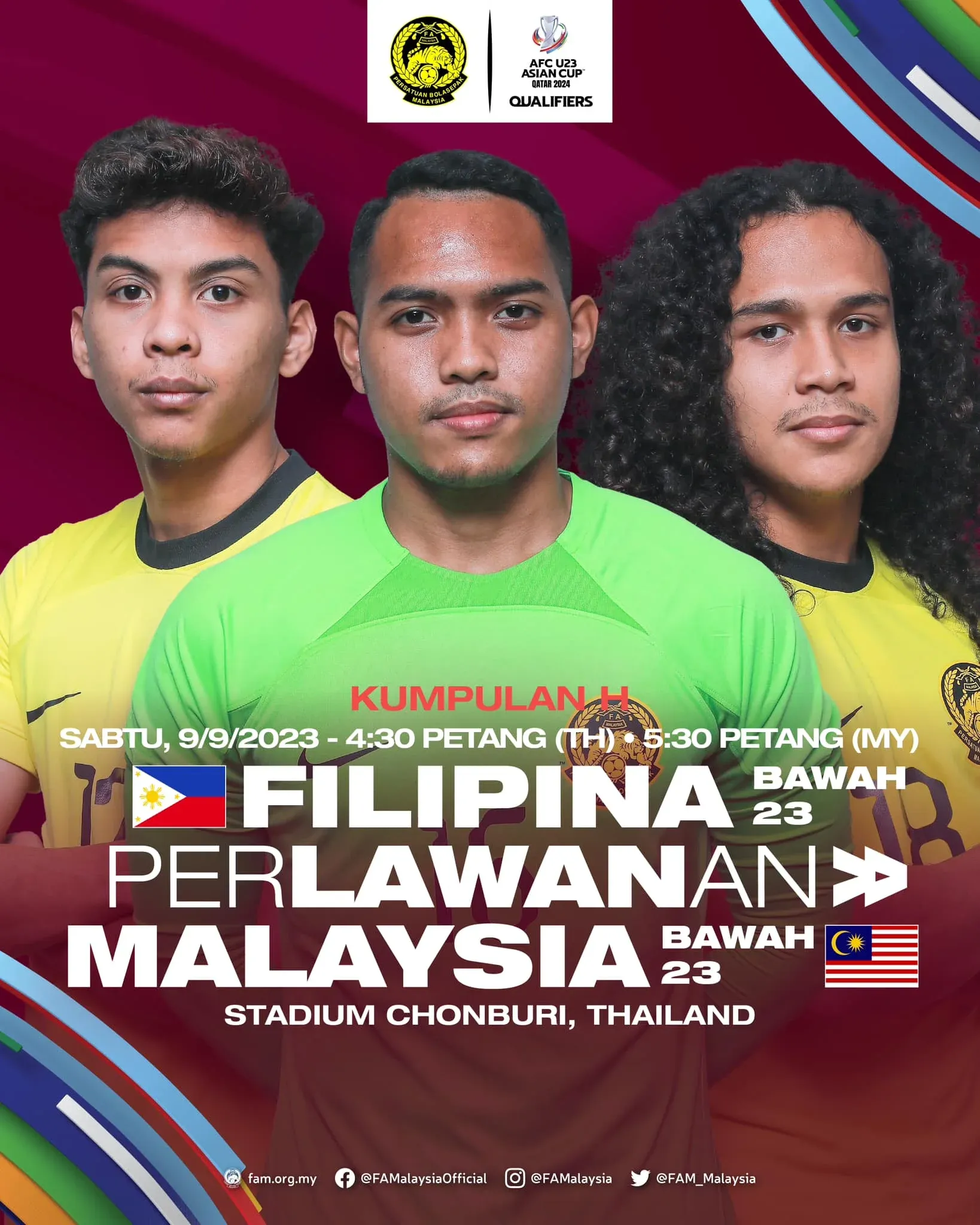 Siaran Langsung Live Streaming Filipina vs Malaysia Kelayakan Piala Asia B-23 (U23) 9 September 2023