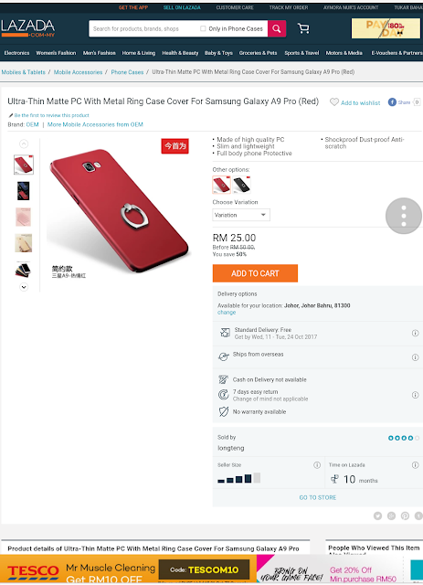 Beli Metal Ring Case Cover Untuk Samsung Galaxy A9 Pro Di Lazada