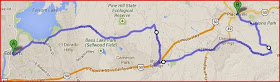 Map of alternate route from Folsom to Placerville, California