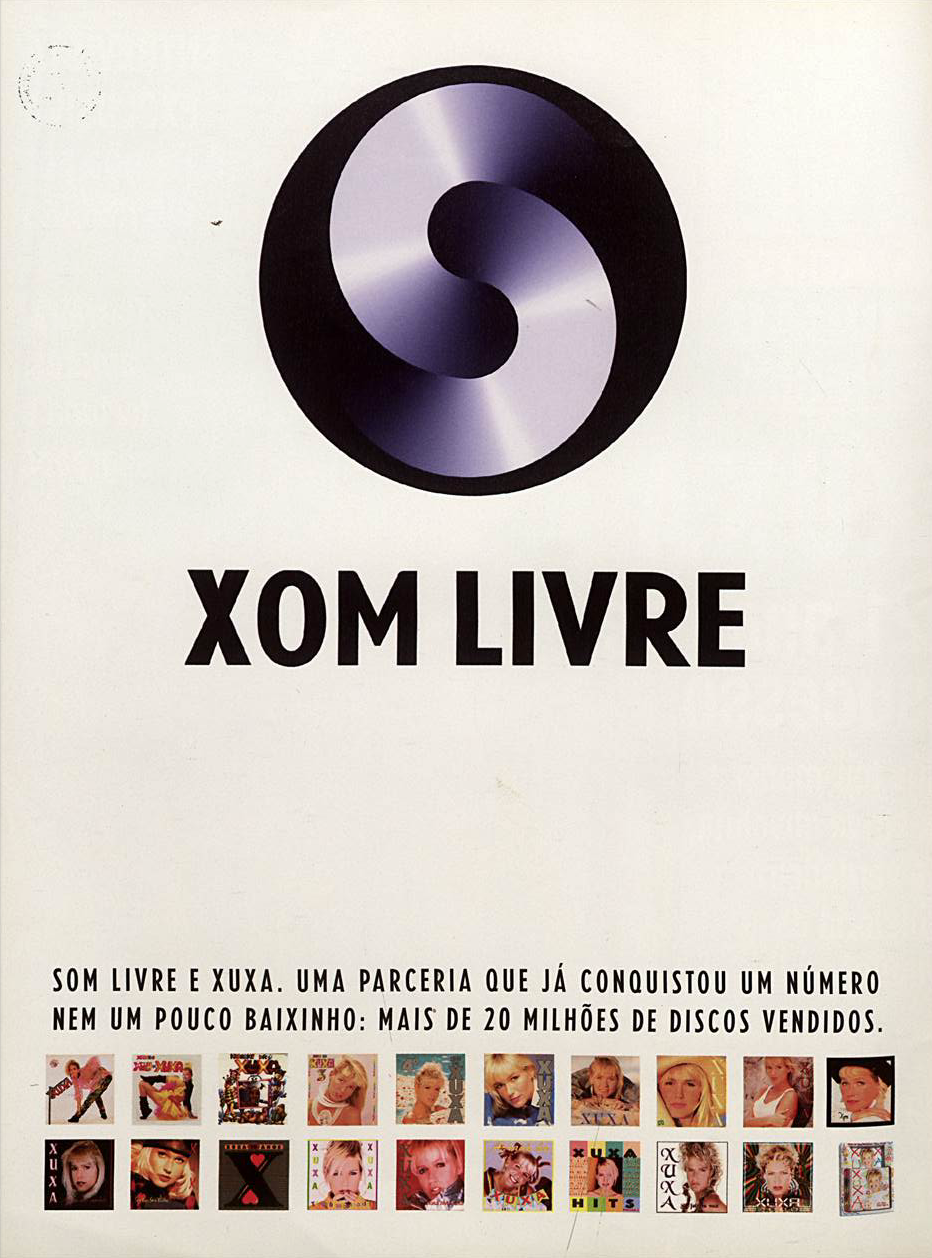 Propaganda antiga veiculada em 2001 celebrando a parceria da Som Livre com a apresentadora Xuxa Meneghel