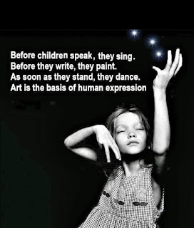 A child and an inspiring quote about art as the basis of human experience.