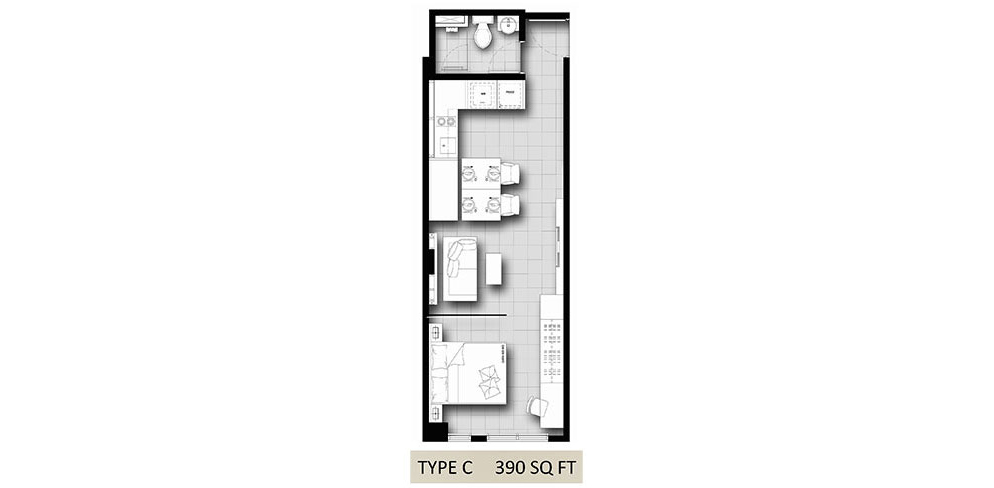 Hanson Court Suites Type C Floorplan