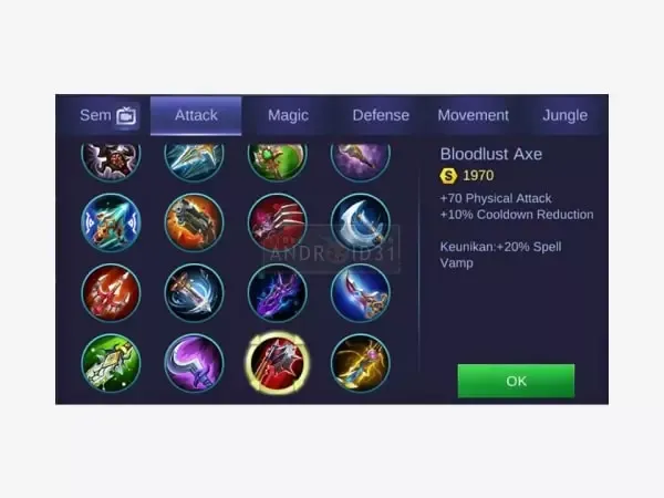 Bloodlust Axe Mobile Legends