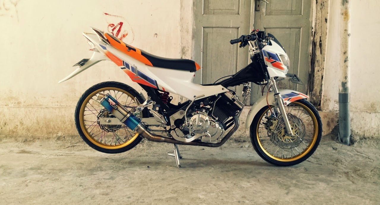 Ini Dia Modif Satria F 150 Warna Putih Ala Aciz Gulaly Aciz Gulaly