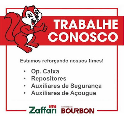 Zaffari contrata Caixa, Repositor Aux. Açougue e Aux. Segurança em POA