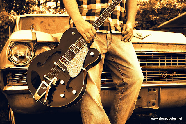 alone boy wallpaper with guitar dark brown evening