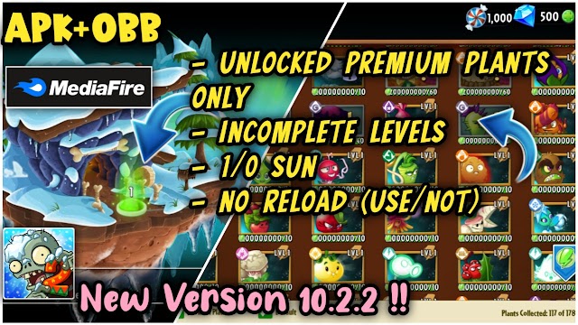 Plants vs Zombies 2 v10.2.2 Mod Apk Unlock All Premium Plants No Full Map Level Sun Cost 1 & No Reload Download for Android