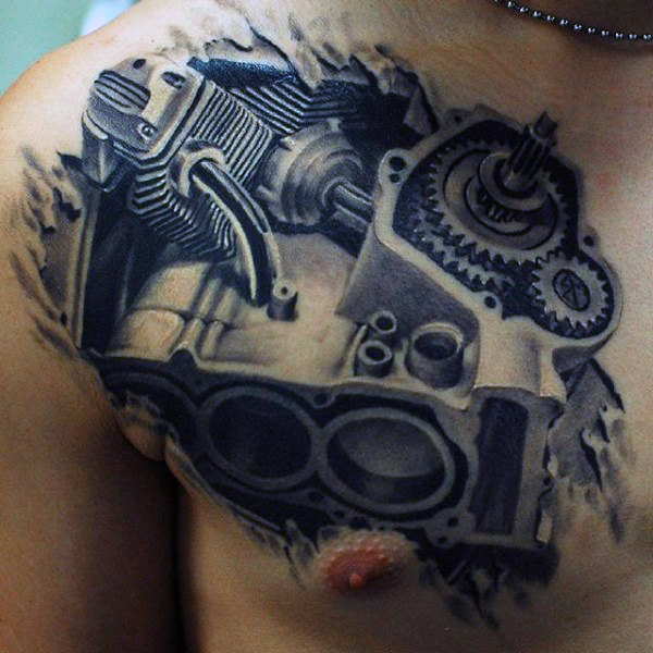 Tatuagem de motor: 40 fotos e modelos para sua inspiração!