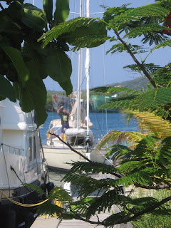 Capt. John on Quetzal at the dock of the Barefoot Cay Marina