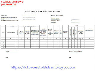 Format Kosong Buku Induk Barang Inventaris