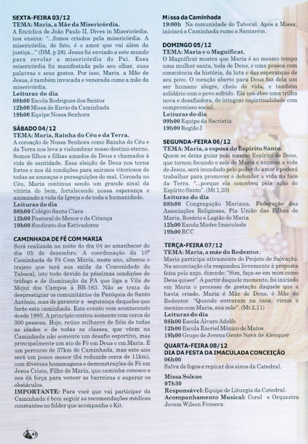 PROGRAMA DA FESTA DE NOSSA SENHORA DA CONCEIÇÃO – 2004 – Santarém – Pará - Brasil