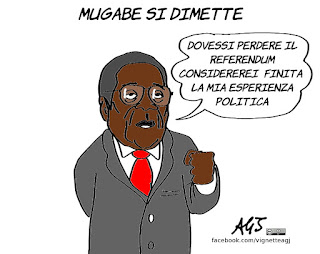 zimbabwe, mugabe, dimissioni, renzi, referendum, vignetta, satira