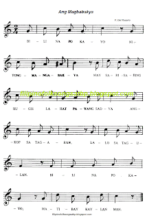 Ang Magbabakya Filipino Folk Song Music Notation and Lyrics