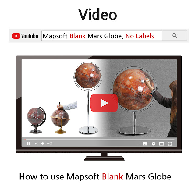 Mars Globe, The Red Planet Mars, Martian, Marte, Scarred Planet, Exploration of Mars, Explorers on the Red Planet, SpaceX, Mars landing, Mars Science Laboratory, mapsoftglobes, 