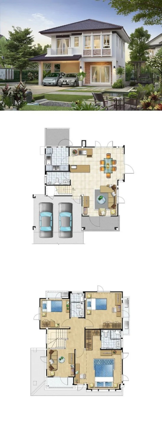 Lingkar Warna 32 Desain Rumah Minimalis Inspiratif Plus Denah Dan