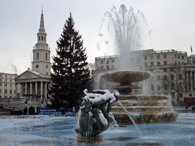 Trafalgar Square on ice