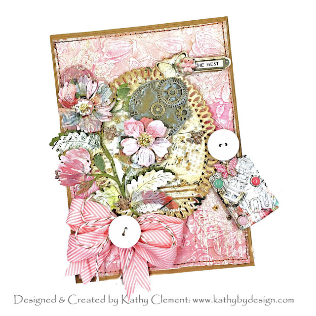 Really Reasonable Ribbon Feminine Floral Card Chevron Striped Ribbon by Kathy Clement Kathy by Design Photo 01