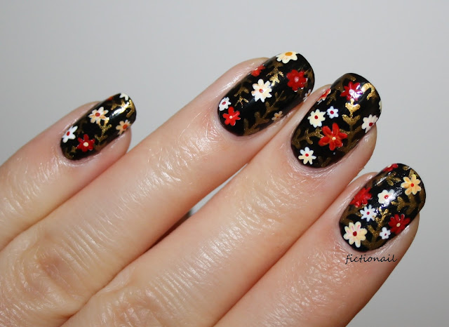 Winter Rich Floral Nail Art