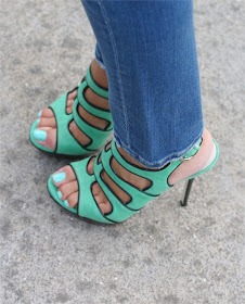 Loriblu heels, green sandals, Tiffany nail polish, Fashion and Cookies