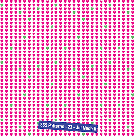 365 Patterns:  Pink and Green Hearts