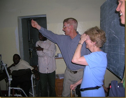 Jim and Sherri enjoyed some interaction in an English class for high school girls