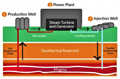  Energi geotermal dihasilkan oleh panas dari dalam bumi Pembangkit Listrik Tenaga Panas Bumi