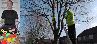 Nothing To Do With Arbroath: Pom-poms strung from trees to ...