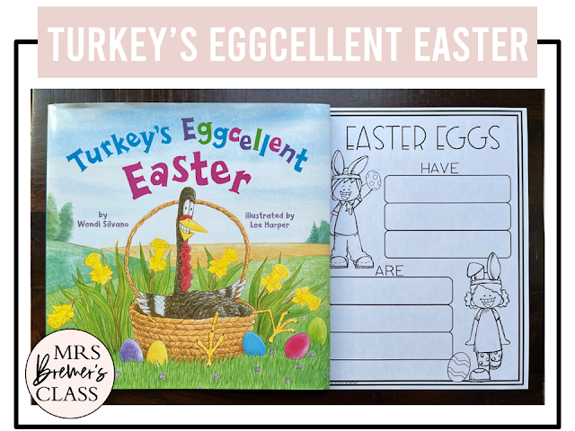 Turkeys Eggcellent Easter book activities unit with literacy printables, reading companion activities, lesson ideas and a craft for Kindergarten and First Grade