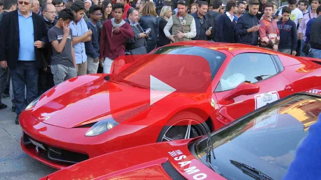 Video thumbnail showing 2 red Ferraris in Palermo Sicily