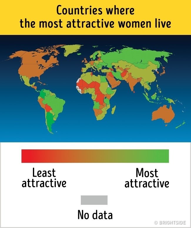 Các quốc gia có phụ nữ quyến rũ nhất