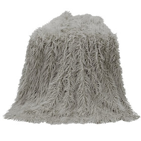 Gray Mongolian Fur Throw by HiEnd Accents