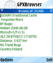 GPXBrowser for Nokia S60