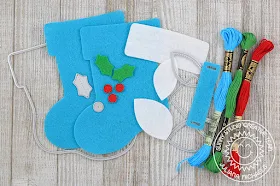 Sunny Studio Stamps: Santa's Stocking Dies Fancy Frames Felt Stitched Christmas Ornaments by Juliana Michaels