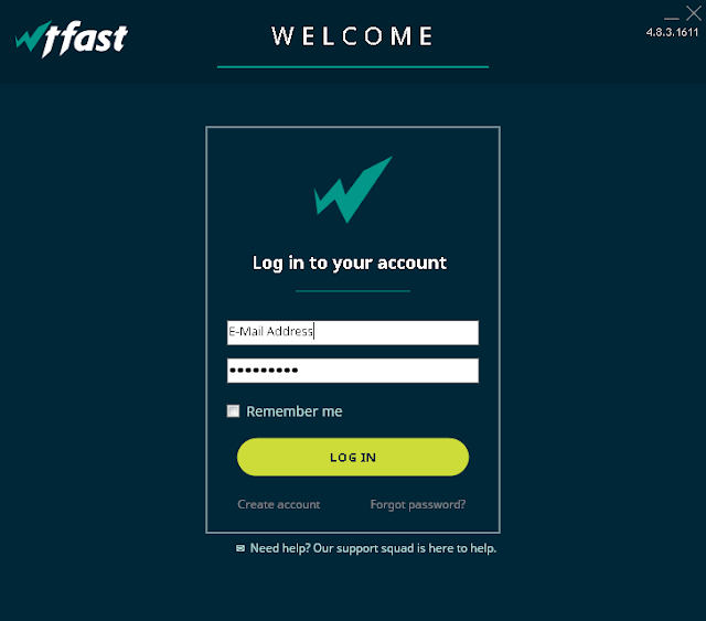 Start by running WTFast and logging in to your WTFast account.