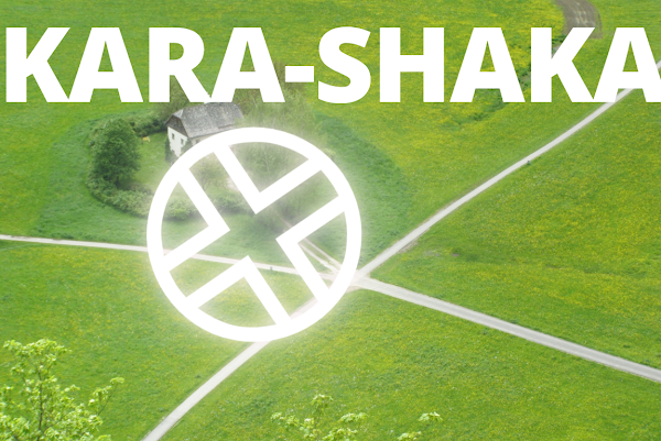 Definition of the tribal name KARA-SHAKA and the Cross symbol for City: image of a green flat countryside where some streets cross near to a house