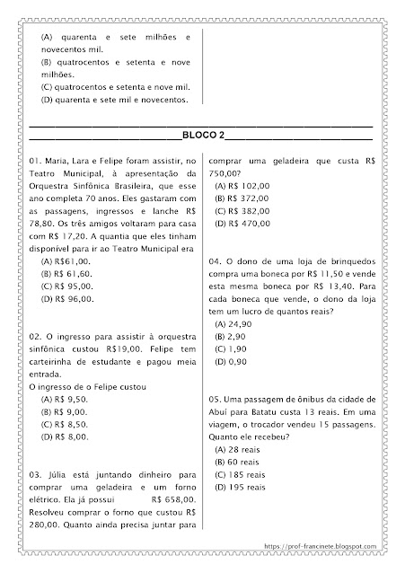 SIMULADO DE MATEMÁTICA 4º E 5º ANO – DESCRITOR 23