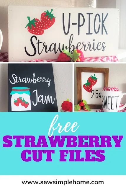 Decorate your favorite summer shelf with these cute and free strawberry svg cut files.