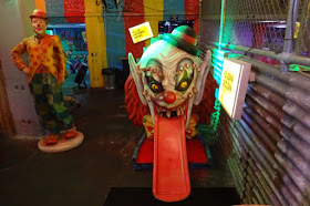 A scary Clown's Mouth at Junkyard Golf's London course